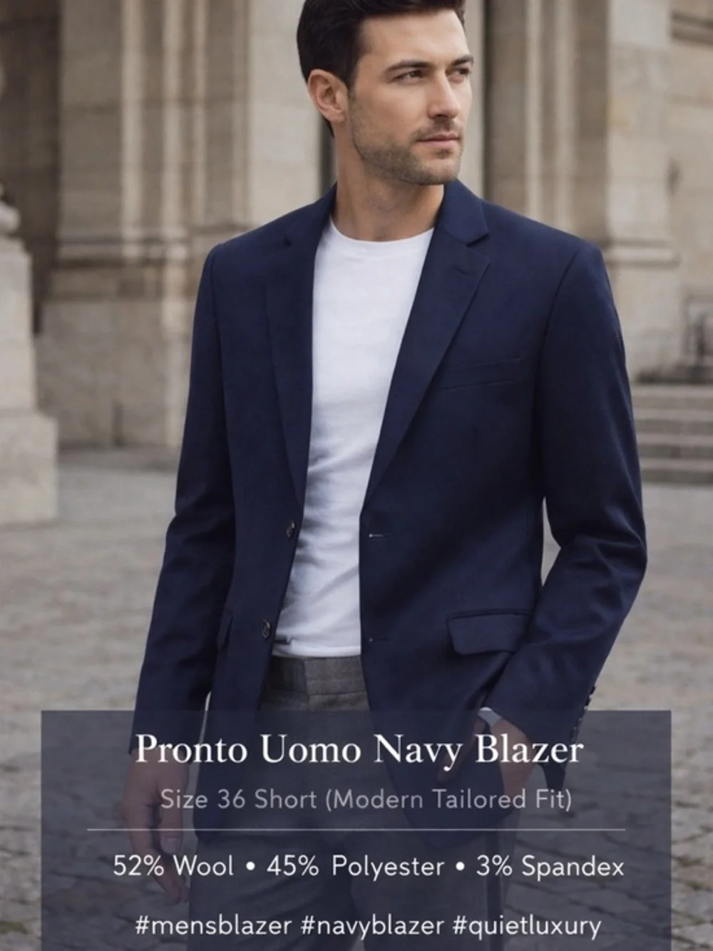 Pronto Uomo Navy Blazer - Classic Tailored Single-Breasted